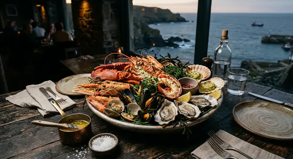 Platillo de mariscos preparado por nuestro chef